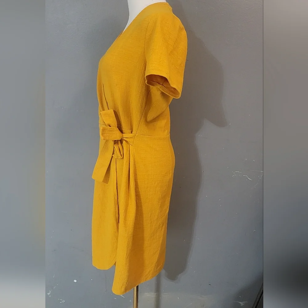 J. Crew Yellow Tie-Waist Midi Dress Never‎ Woern